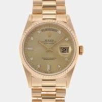 ราคา Rolex Champagne Diamonds 18k Yellow Gold Day-Date 18238 Automatic Men's Wristwatch 36 mm (719101)