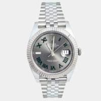ราคา Rolex Slate 18K White Gold Stainless Steel Datejust 126334 Men's Wristwatch 41 mm (715141)