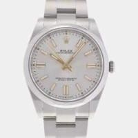 ราคา Rolex Silver Stainless Steel Oyster Perpetual 124300 Automatic Men's Wristwatch 41 mm (736954)