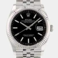 ราคา Rolex Black 18k White Gold And Stainless Steel Datejust 126234 Automatic Men's Wristwatch 36 mm (735806)