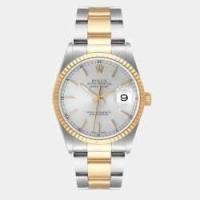 ราคา Rolex Silver 18k Yellow Gold And Stainless Steel Datejust 16233 Automatic Men's Wristwatch 36 mm (735091)