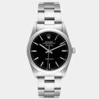 ราคา Rolex Black Stainless Steel Air-King 14000 Automatic Men's Wristwatch 34 mm (716285)