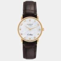 ราคา Rolex Mother Of Pearl 18k Yellow Gold Cellini 5115 Manual Winding Men's Wristwatch 32 mm (718708)