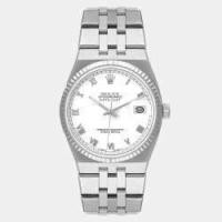 ราคา Rolex White Stainless Steel Oysterquartz Datejust 17014 Quartz Men's Wristwatch 36 mm (717615)