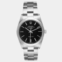 ราคา Rolex Black Stainless Steel Air-King 14000 Automatic Men's Wristwatch 34 mm (654571)