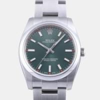 ราคา Rolex Green Stainless Steel Oyster Perpetual 114200 Automatic Men's Wristwatch 34 mm (743730)