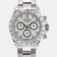 ราคา Rolex White Stainless Steel Cosmograph Daytona 116520 Automatic Men's Wristwatch 40 mm (741834)