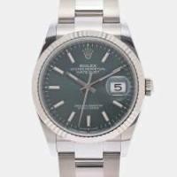 ราคา Rolex Green 18k White Gold And Stainless Steel Datejust 126234 Automatic Men's Wristwatch 36 mm (741830)
