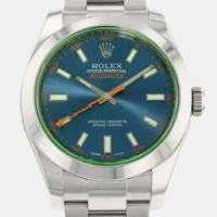 ราคา Rolex Blue Stainless Steel Milgauss 116400 Automatic Men's Wristwatch 40 mm (742872)