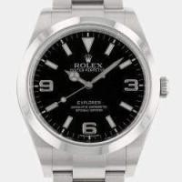 ราคา Rolex Black Stainless Steel Explorer 214270 Automatic Men's Wristwatch 39 mm (742868)