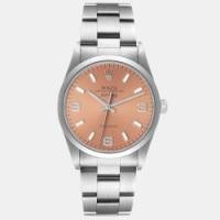 ราคา Rolex Pink Stainless Steel Air-King 14000 Automatic Men's Wristwatch 34 mm (740319)
