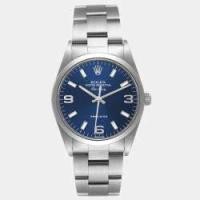 ราคา Rolex Blue Stainless Steel Air-King 14000 Automatic Men's Wristwatch 34 mm (740318)