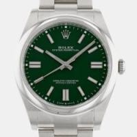 ราคา Rolex Green Stainless Steel Oyster Perpetual 124300 Automatic Men's Wristwatch 41 mm (740154)