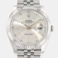 ราคา Rolex Silver 18k White Gold And Stainless Steel Datejust 126334 Automatic Men's Wristwatch 41 mm (740148)