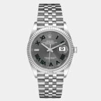 ราคา Rolex Slate 18k White Gold Stainless Steel Datejust 126234 Men's Wristwatch 36 mm (757438)