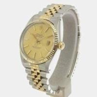 ราคา Rolex Champagne 18k Yellow Gold And Stainless Steel Datejust 16013 Automatic Men's Wristwatch 36 mm (753175)