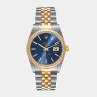 ราคา Rolex Blue 18k Yellow Gold And Stainless Steel Datejust 16233 Automatic Men's Wristwatch 36 mm (748957)