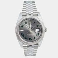 ราคา Rolex Slate 18K White Gold Stainless Steel Datejust 126334-0022 Men's Wristwatch 41 mm (753980)