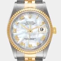 ราคา Rolex Mother Of Pearl 18k Yellow Gold And Stainless Steel Datejust 16233 Automatic Men's Wristwatch 36 mm (750458)