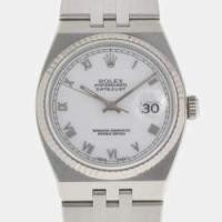 ราคา Rolex White 18k White Gold And Stainless Steel Datejust Oysterquartz 17014 Quartz Men's Wristwatch 36 mm (750110)