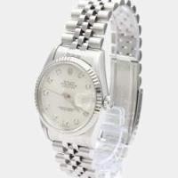 ราคา Rolex Silver Diamond 18k White Gold And Stainless Steel Datejust 16234 Automatic Men's Wristwatch 36 mm (750059)