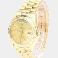 ราคา Rolex Champagne 18k Yellow Gold Day-Date 18038 Automatic Men's Wristwatch 36 mm (746414)