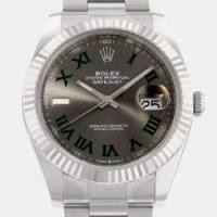 ราคา Rolex Grey 18k White Gold And Stainless Steel Datejust 126334 Automatic Men's Wristwatch 41 mm (746020)