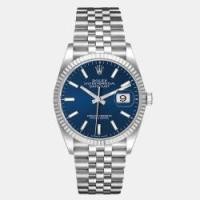 ราคา Rolex Blue 18K White Gold Stainless Datejust 126234 Men's Wristwatch 36 mm (758337)