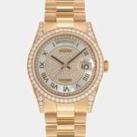 ราคา Rolex Champagne Diamond 18k Yellow Gold Day-Date 118388 Automatic Men's Wristwatch 36 mm (763024)
