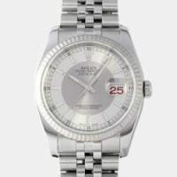 ราคา Rolex Grey 18k White Gold And Stainless Steel Datejust 116234 Automatic Men's Wristwatch 36 mm (763016)