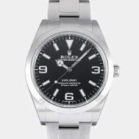 ราคา Rolex Black Stainless Steel Explorer 214270 Automatic Men's Wristwatch 39 mm (760616)