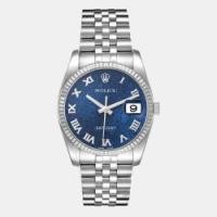 ราคา Rolex Blue 18k White Gold And Stainless Steel Datejust 116234 Automatic Men's Wristwatch 36 mm (742266)