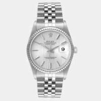 ราคา Rolex Silver 18k White Gold And Stainless Steel Datejust 16234 Automatic Men's Wristwatch 36 mm (768736)