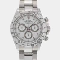 ราคา Rolex White Stainless Steel Cosmograph Daytona 116520 Automatic Men's Wristwatch 40 mm (766943)