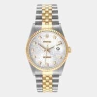 ราคา Rolex Silver Diamond 18k Yellow Gold And Stainless Steel Datejust 16233 Automatic Men's Wristwatch 36 mm (761002)