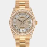 ราคา Rolex Champagne Mother Of Pearl 18k Yellow Gold Day-Date 118388 Automatic Men's Wristwatch 36 mm (756613)
