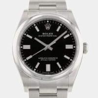ราคา Rolex Black Stainless Steel Oyster Perpetual 126000 Automatic Men's Wristwatch 36 mm (764542)