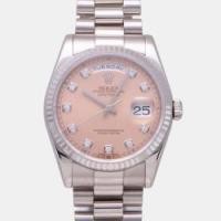 ราคา Rolex Pink Diamond 18k White Gold Day-Date 118239 Automatic Men's Wristwatch 36 mm (763023)