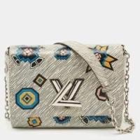 ราคา Louis Vuitton White/Black Epi Leather Aztec Twist MM Bag (753923)