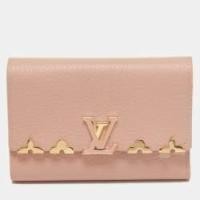 ราคา Louis Vuitton Magnolia Leather Capucines Compact Wallet (753926)