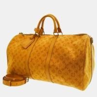 ราคา Louis Vuitton Yellow Denim Keepall 50 Duffel Bag (752196)