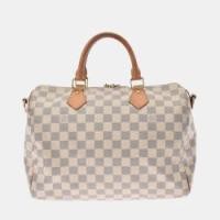 ราคา Louis Vuitton White Damier Azur Canvas Speedy 30 Top Handle Bag (748425)