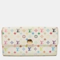 ราคา Louis Vuitton White Monogram Multicolore Canvas Sarah Wallet (751371)