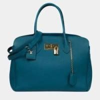 ราคา Louis Vuitton Milla MM Shoulder bag in Blue Leather (731762)