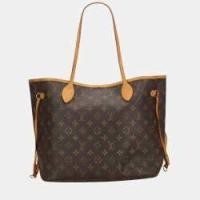 ราคา Louis Vuitton Brown Canvas Monogram Neverfull MM (756946)