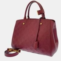 ราคา Louis Vuitton Red Monogram Empreinte Leather Montaigne MM Bag (754527)