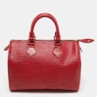 ราคา Louis Vuitton Red Epi Leather Speedy 25 Bag (755259)