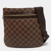 ราคา Louis Vuitton Damier Ebene Canvas Pochette Bosphore Messenger Bag (755546)