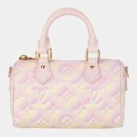 ราคา Louis Vuitton Pink Monogram Empreinte Summer Stardust Nano Speedy (719755)