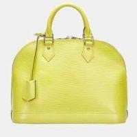 ราคา Louis Vuitton Yellow Epi Leather Alma PM Satchel Bag (754081)